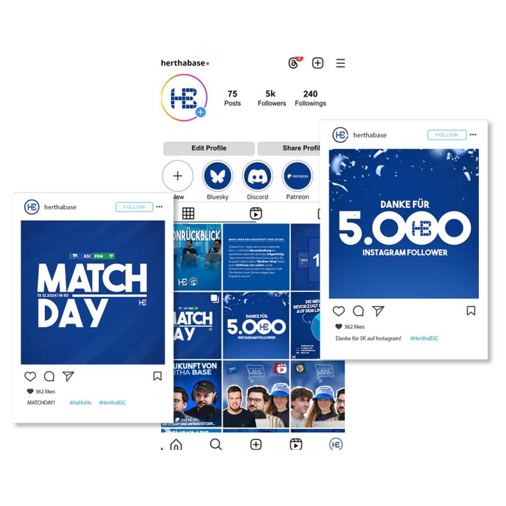darstellung instagram account